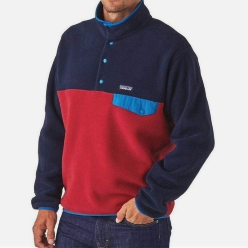 Patagonia Navy, Red & Bright Blue Fleece Pullover